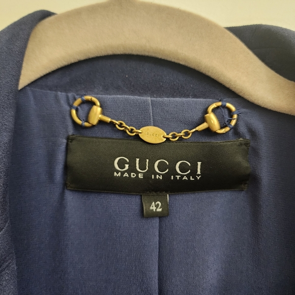 Gucci Navy Suede Jacket/Blazer - Picture 4 of 5